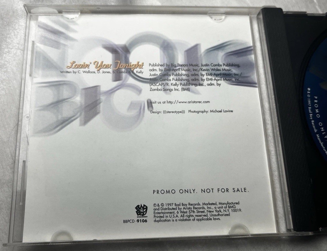 PROMO Notorious B.I.G. “Lovin’ You Tonight” Single Rare CD Bad Boy Biggie Smalls