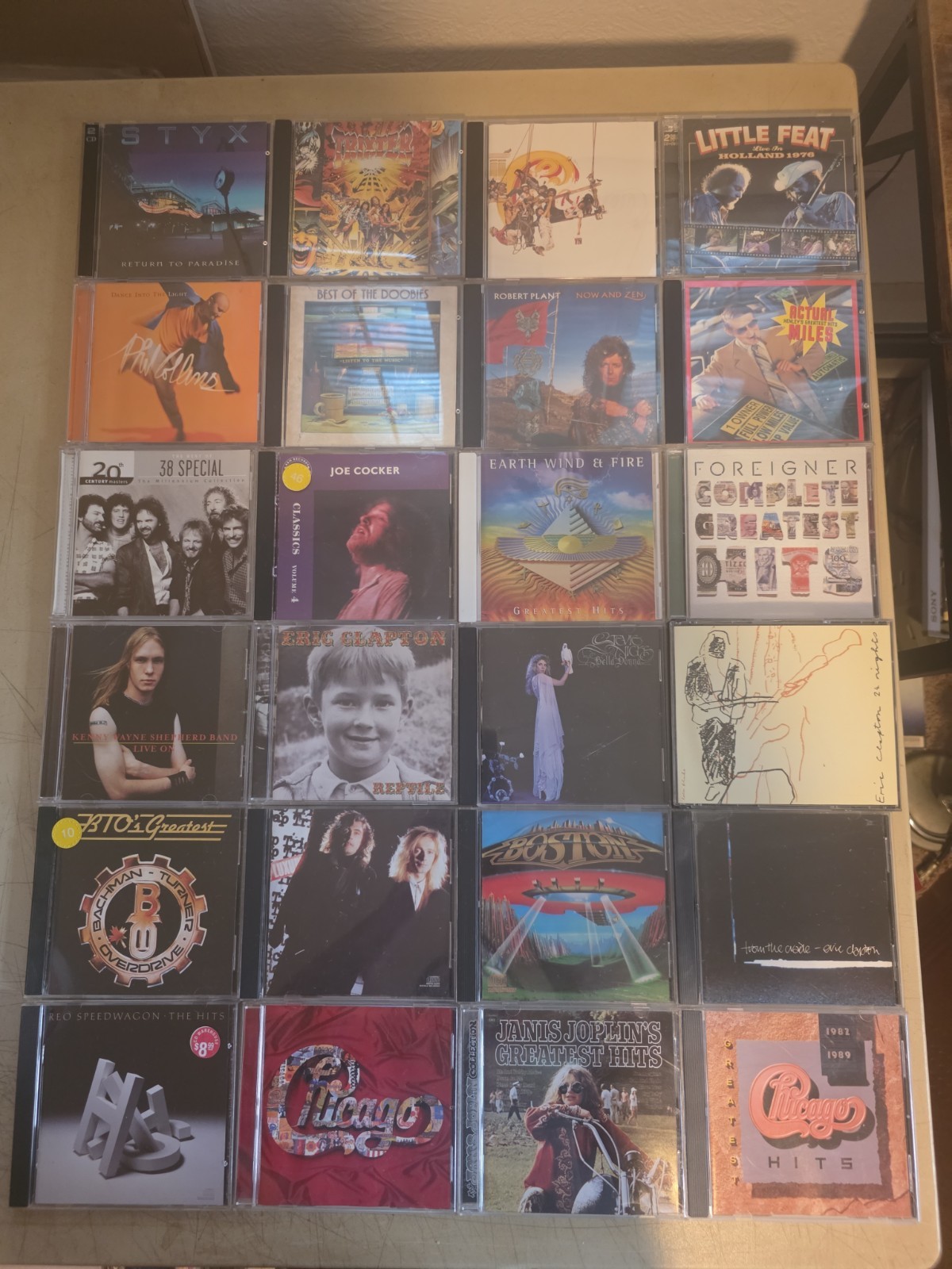Lot Of 24 CDs 1970s - 1990s Rock / Classic Rock Clapton Joplin Styx Boston REO