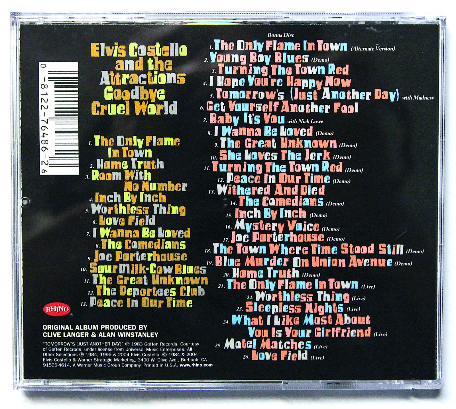 ELVIS COSTELLO Goodbye Cruel World 2 CD Set REMASTERED + EXPANDED