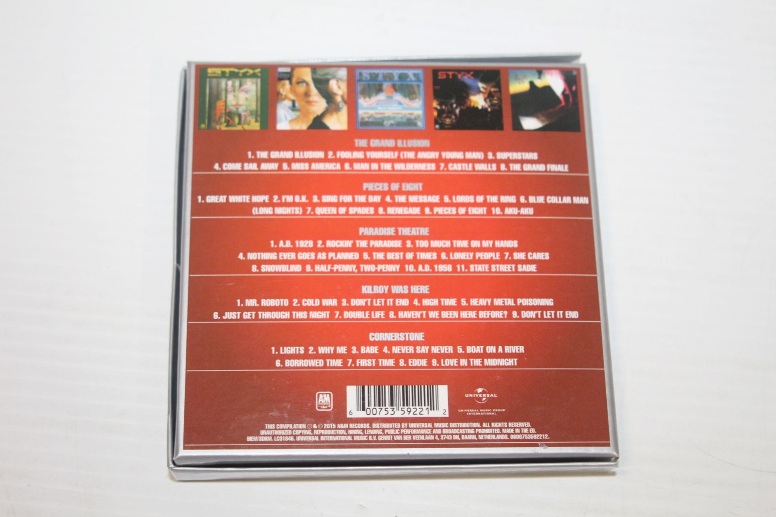 5 Classic Albums by Styx (CD, 2015) Rare CD Box Set - A&M Netherlands Import