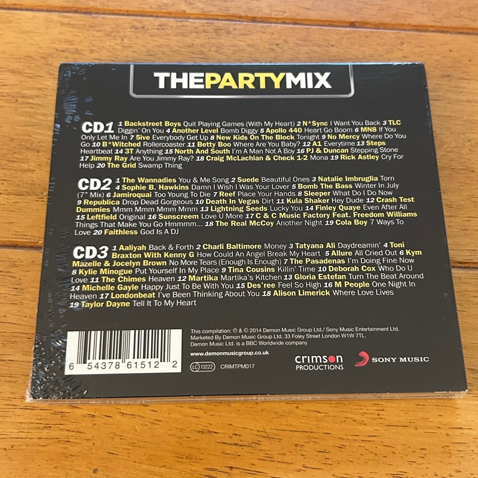 Various – The Party Mix 90s Classics CD 3-disc 2014 Pop Dance Crimson Sony New