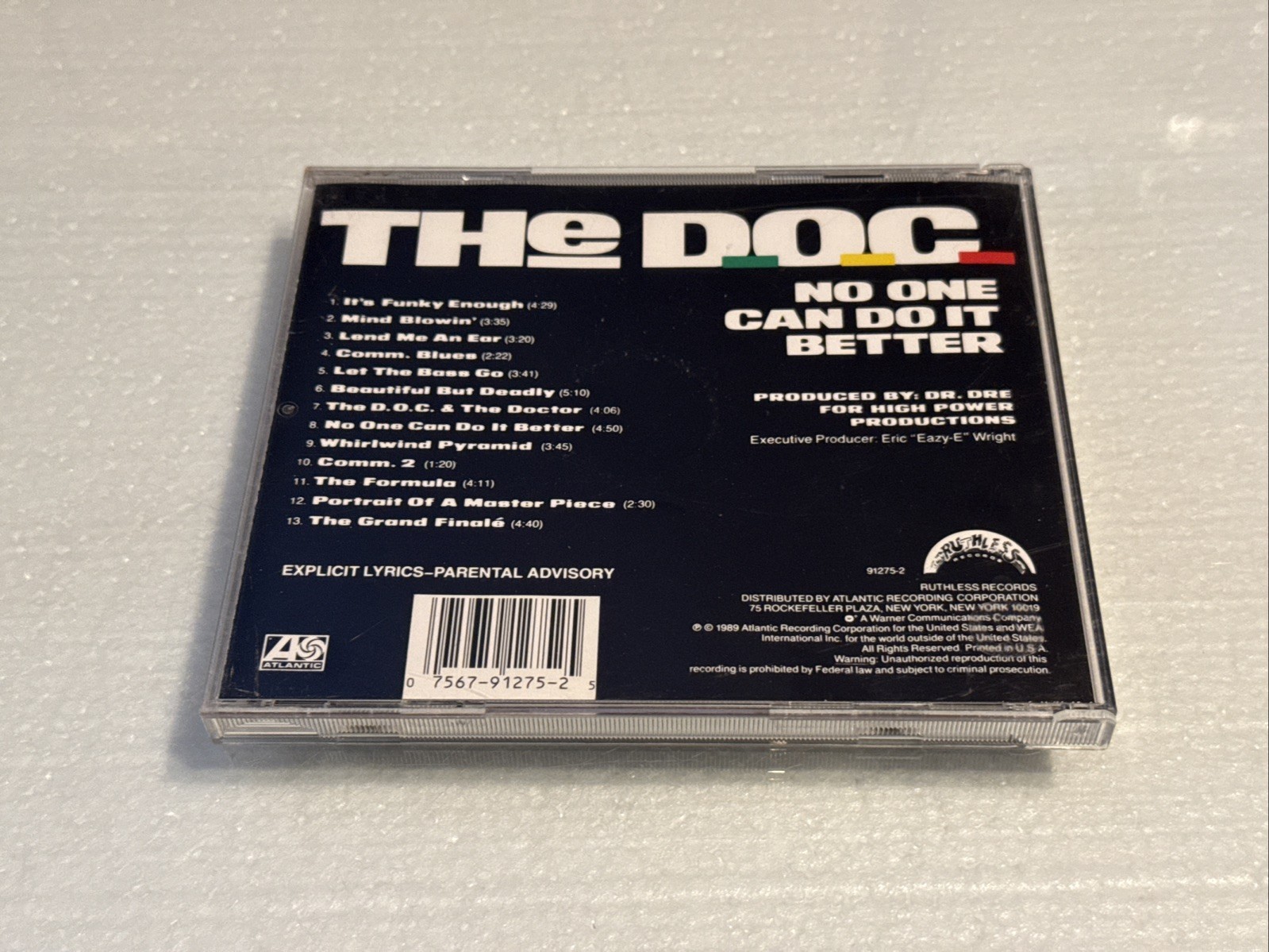No One Can Do It Better by The D.O.C. (CD 1989) Produced by Dr. Dre Rare OOP DOC