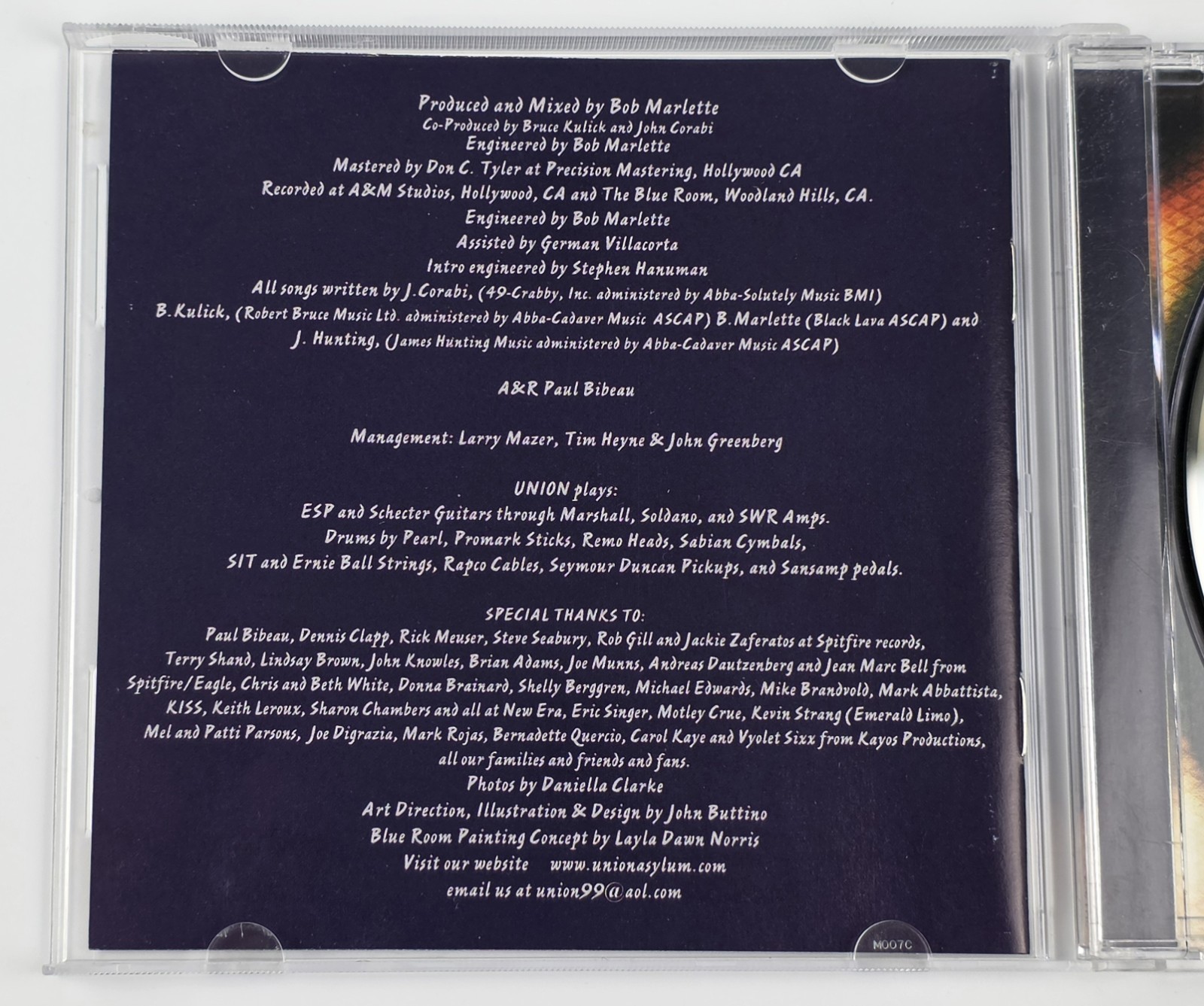 Union The Blue Room CD 1999 First Press Bruce Kulick John Corabi