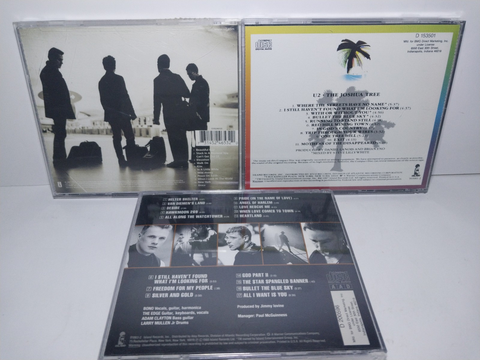 U2 CD Lot 3 All That Ypu Cant Leave Behind, Joshua Tree, Rattle And Hum
