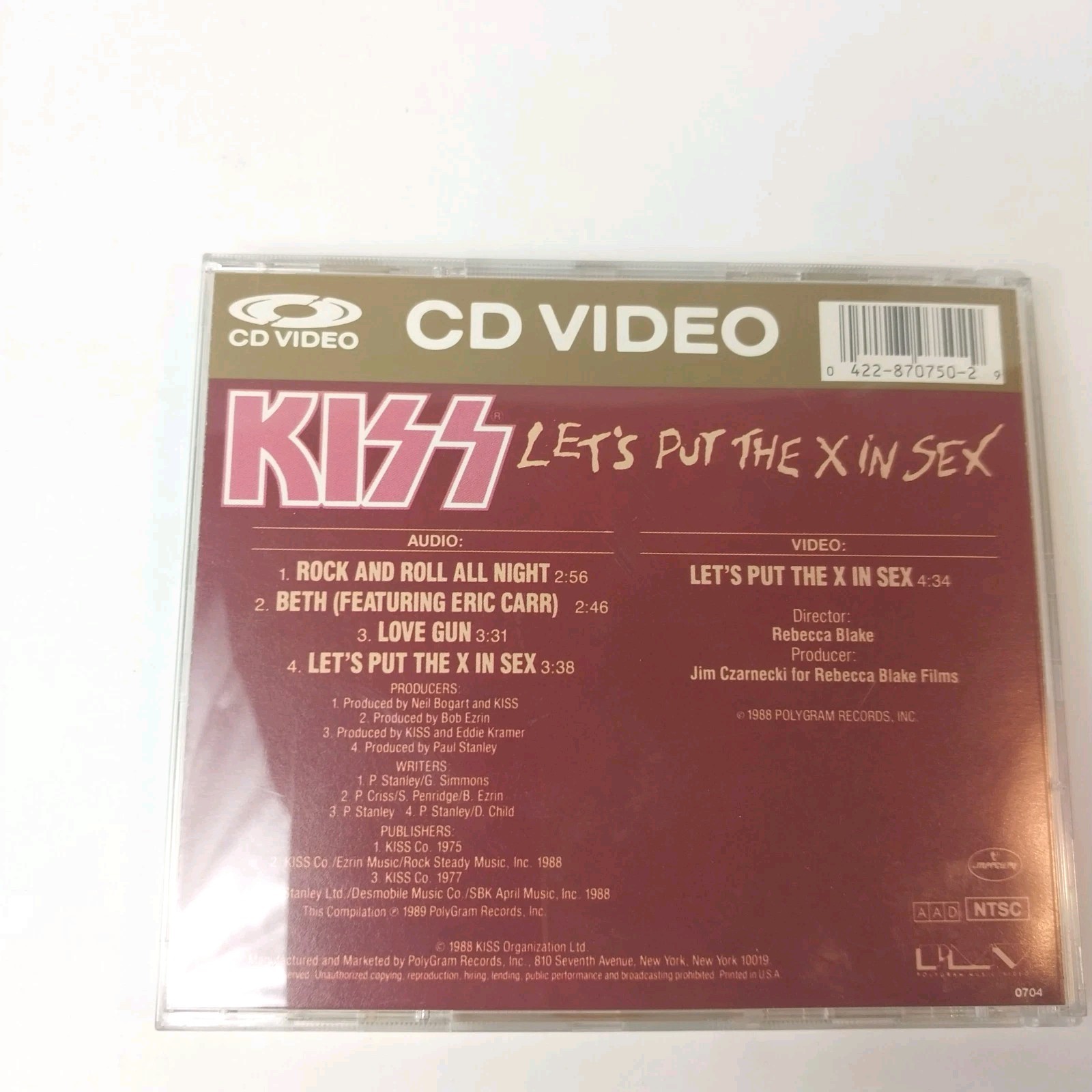 KISS CD Video CDV Single Lot - Crazy Crazy Nights 1987 Let's Put The X Rare Lot