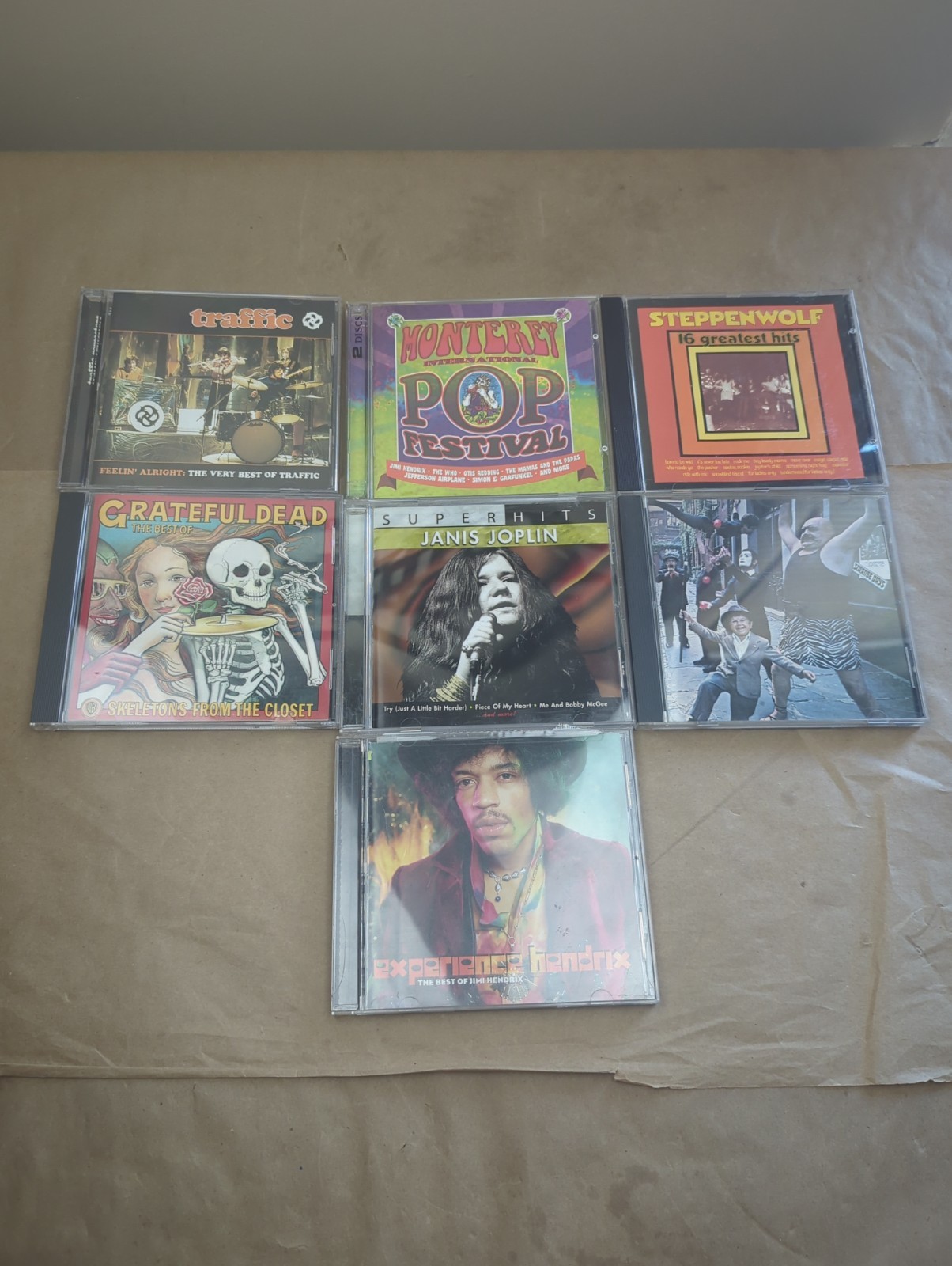 7 CD Lot Joplin Traffic Doors Hendrix Monterey Pop Grateful Dead 60s Psych Rock