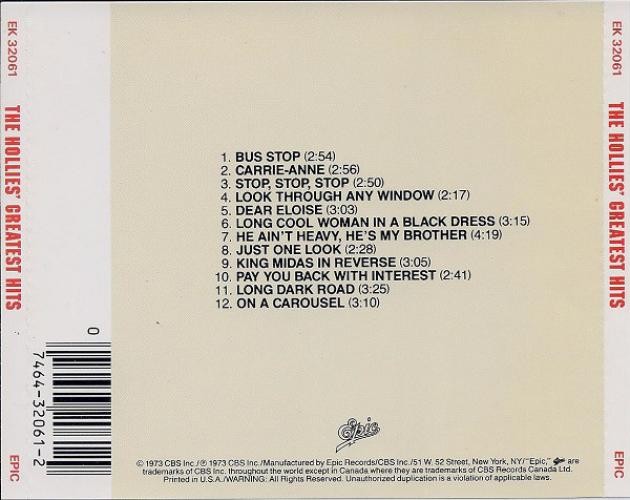 The Hollies - The Hollies' Greatest Hits (CD) (Near Mint (NM or M-)) - 420996240