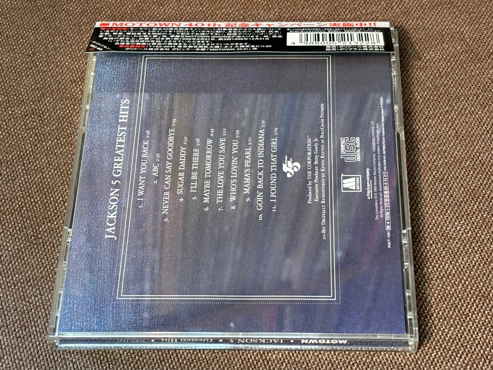 JACKSON 5 Greatest Hits JAPAN CD POCT-1591 w/ OBI +PS 1998 issue MICHAEL JACKSON