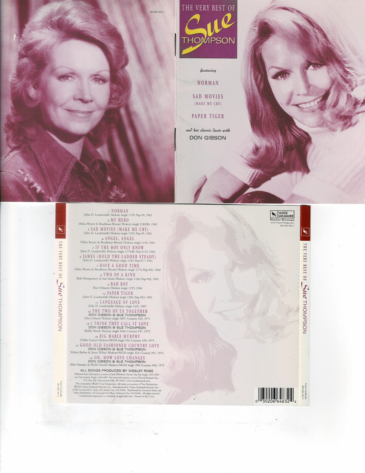 SUE THOMPSON - VERY BEST OF (CD 2003) **16 TRACKS**