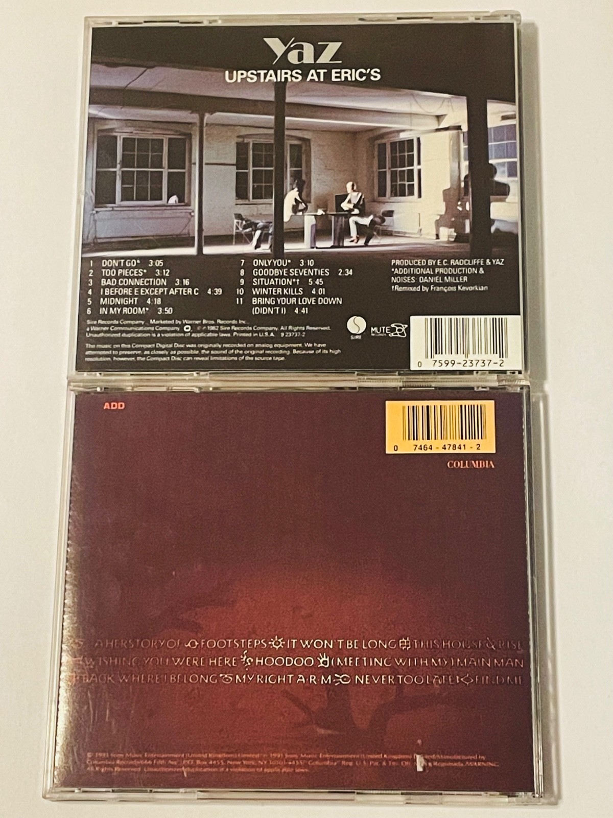 YAZ Upstairs At Eric's CD ( aka Yazoo ) +BONUS Alison Moyet Hoodoo CD