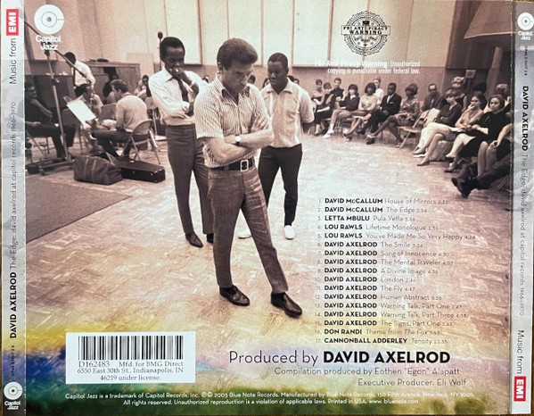 The Edge: David Axelrod At Capitol Records 1966-1970 (CD, 2005, BMG) LIKE NEW
