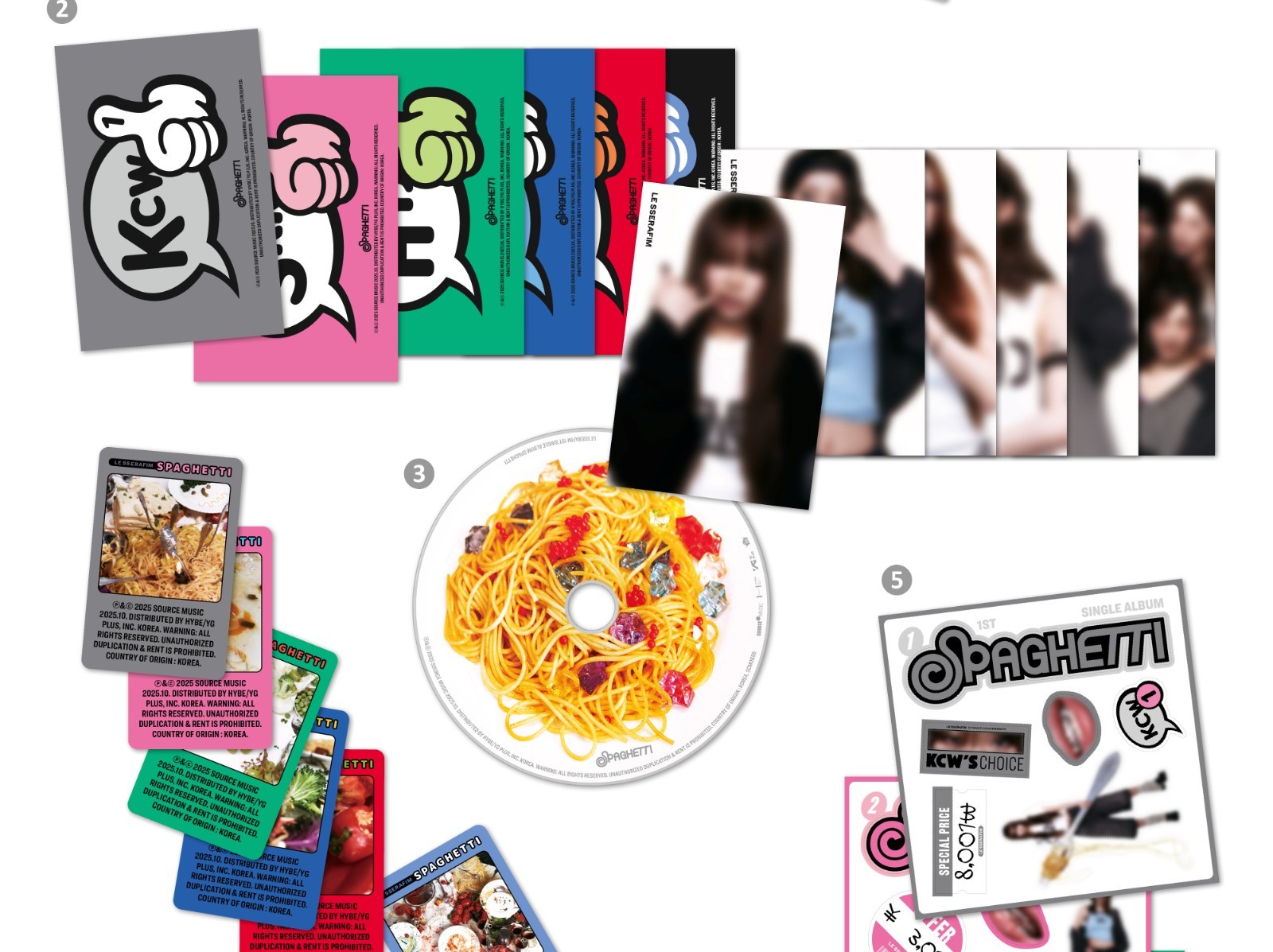 LE SSERAFIM 1st Single Album [SPAGHETTI] COMPACT Ver. CD+Book+P.Card+Sticker+etc