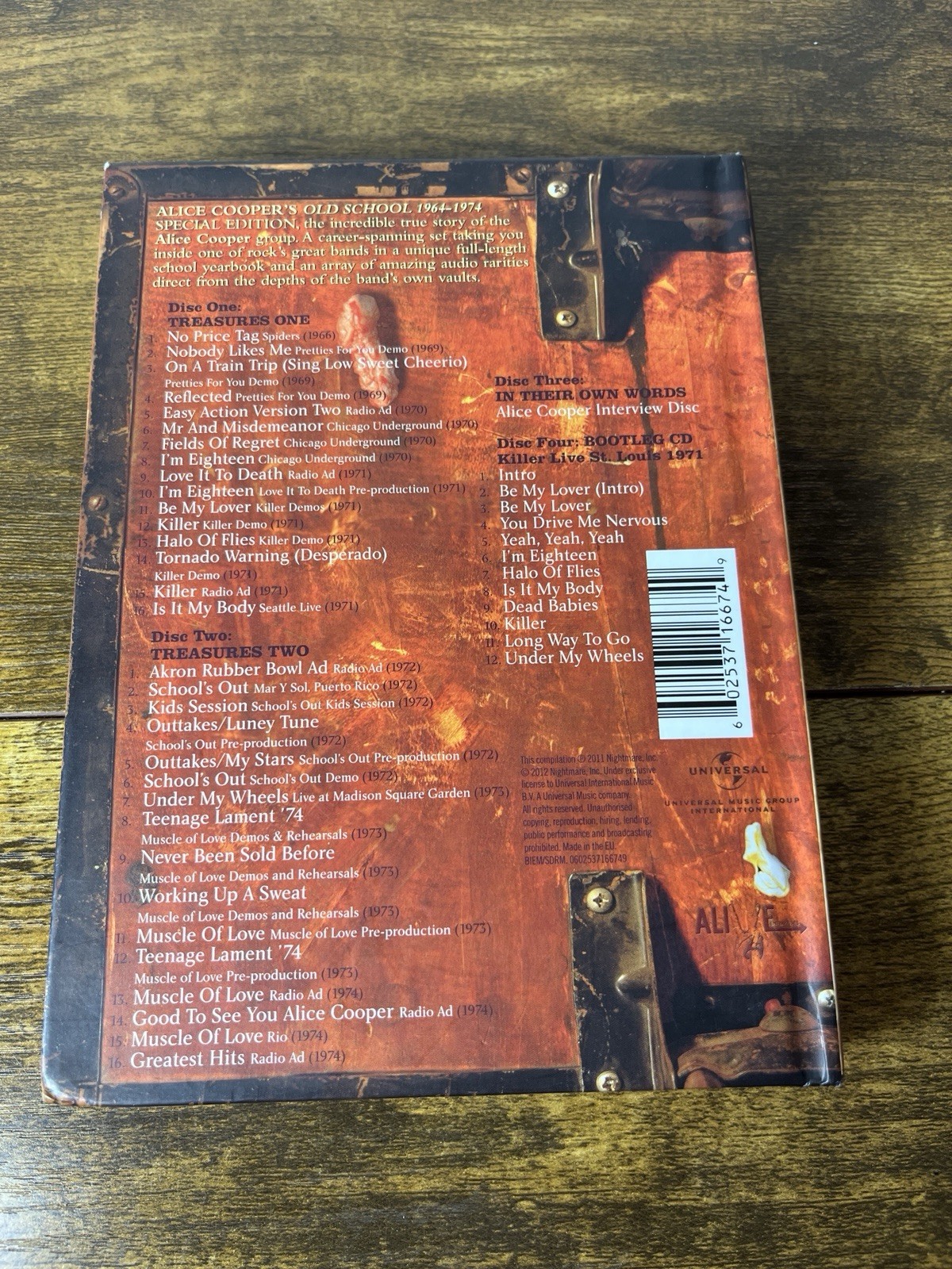 ALICE COOPER-OLD SCHOOL 1964-1974 (4 CD BOX SET 2012) WITH BOOK RARE