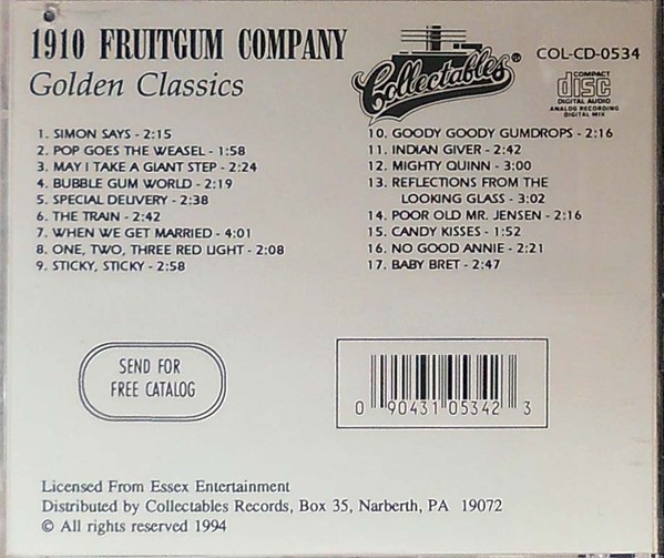 1910 Fruitgum Company – Golden Classics (1994 US Collectables CD • COL‑CD‑0534)