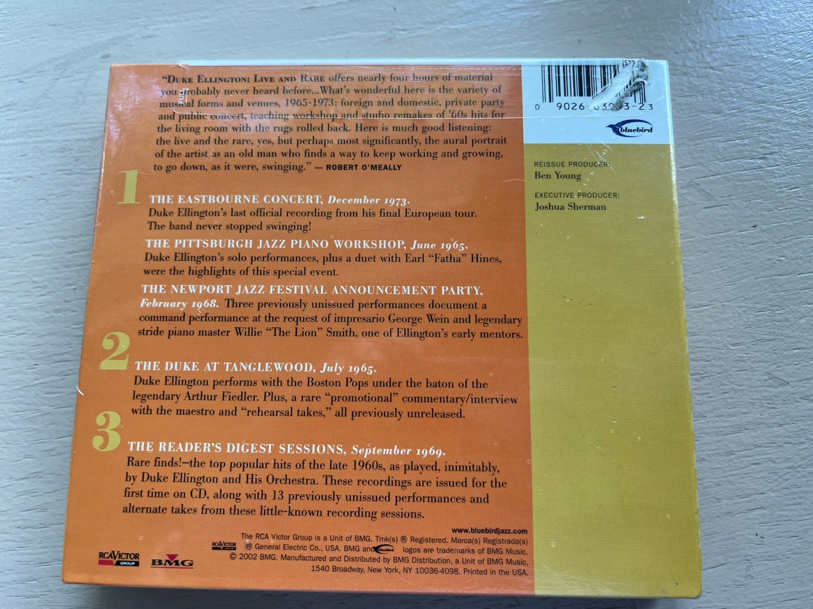 Duke Ellington Live and Rare 3-CD Set 2002 Bluebird Jazz With Rare Performances