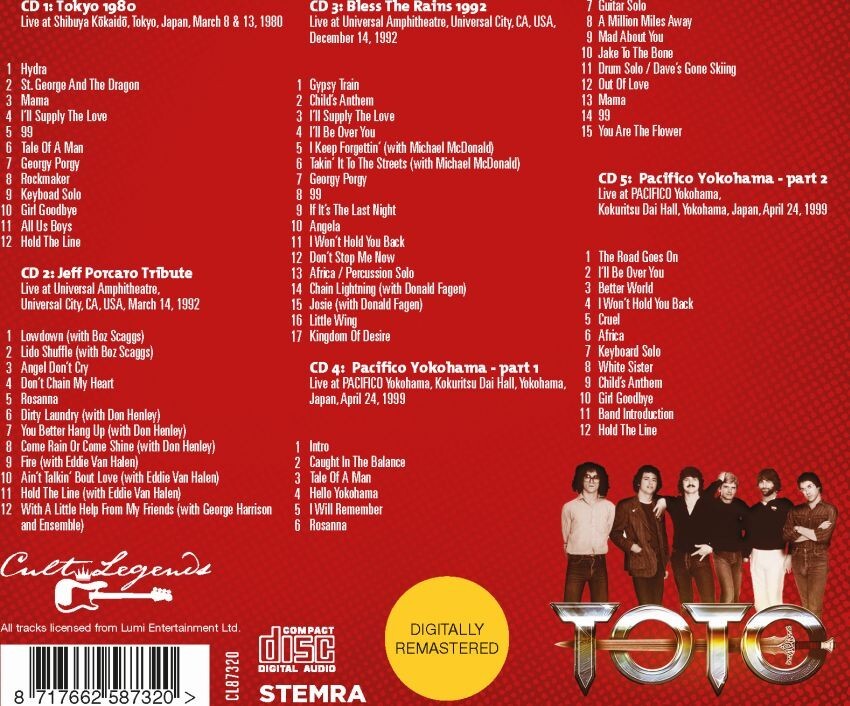 TOTO - The Broadcast Collection 1980-1999 5-cd box. New