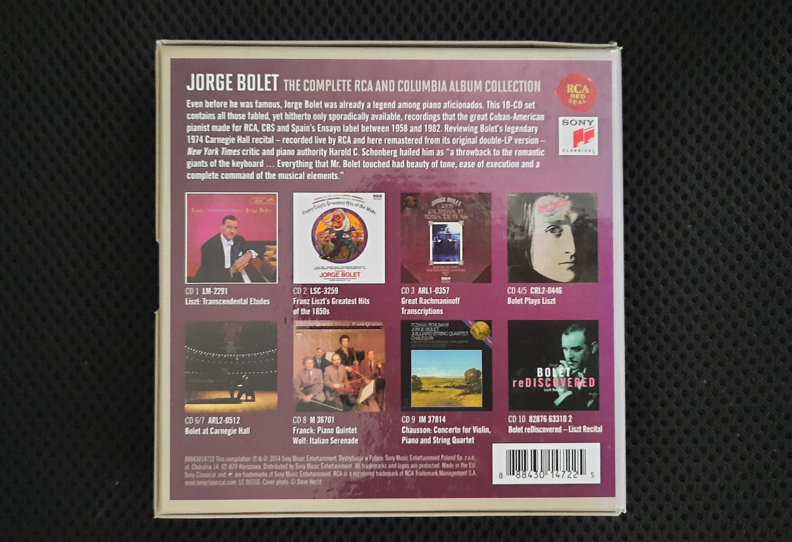 Jorge Bolet - The Complete RCA and Columbia Album Collection Sony 10 CD box RARE