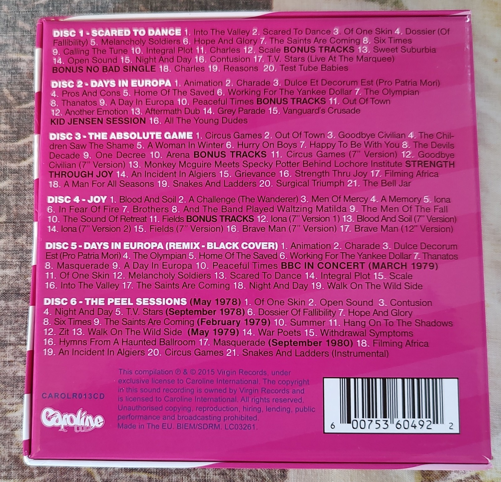 Skids - The Virgin Years 1978-1981 - 6CD BOX SET - 2015 CAROLINE - NEW-POWER POP