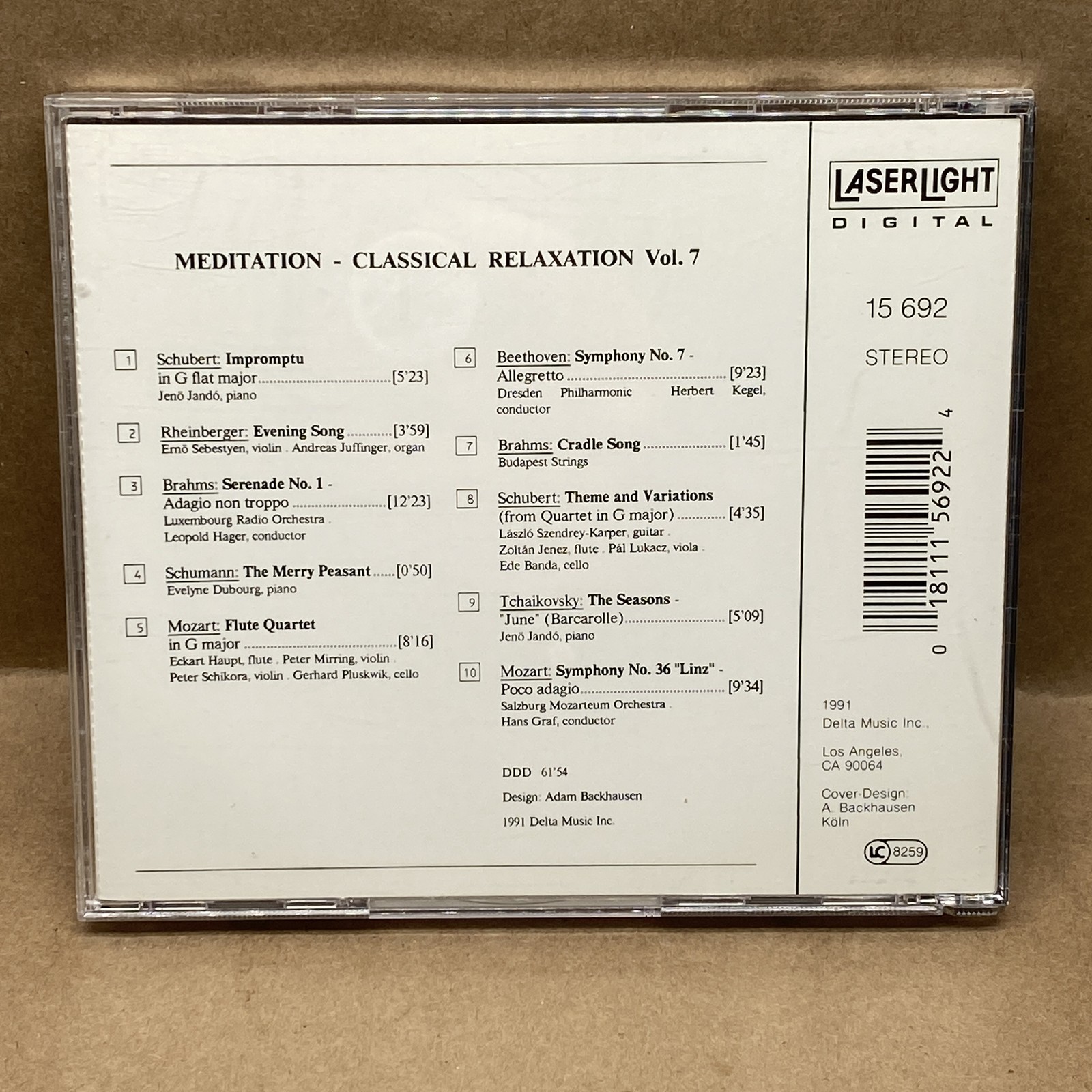 Meditation Classical Relaxation Vol. 7 CD LaserLight Digital Schubert Brahms