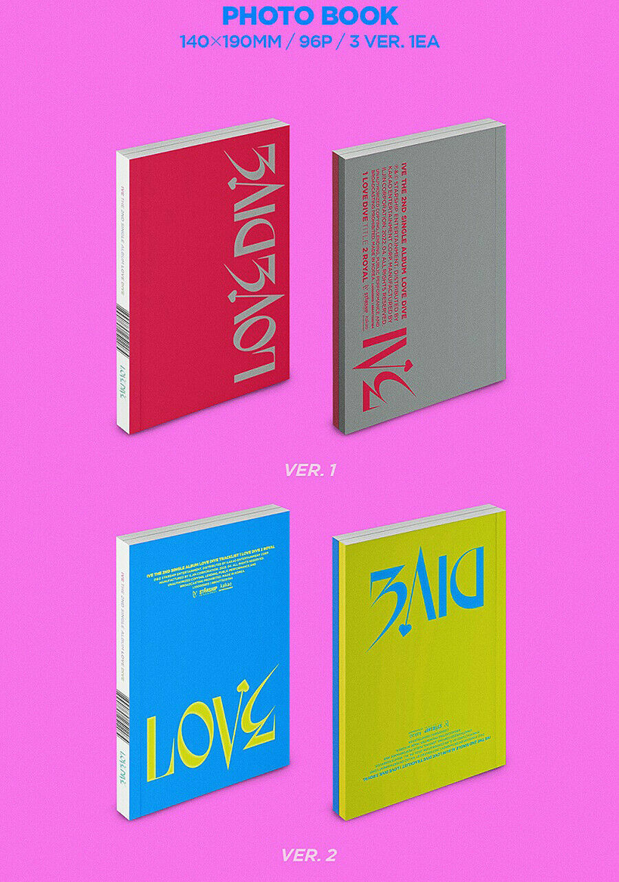 IVE [LOVE DIVE] 2nd Single Album RANDOM CD+Photo Book+Card+Hologram Card SEALED