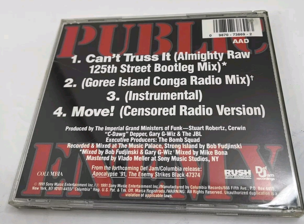 Can't Truss It Maxi Single by Public Enemy CD Oct-1991 Def Jam