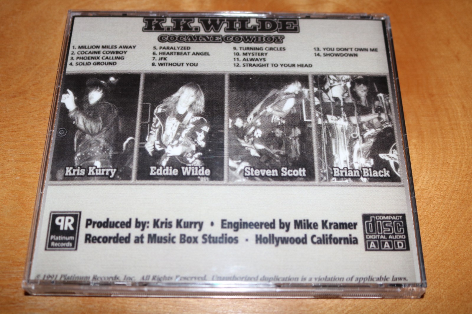 K.K. WILDE Cocaine Cowboy CD Glam HAIR METAL Indie ROCK BOULEVARD Babe Blu KK MR