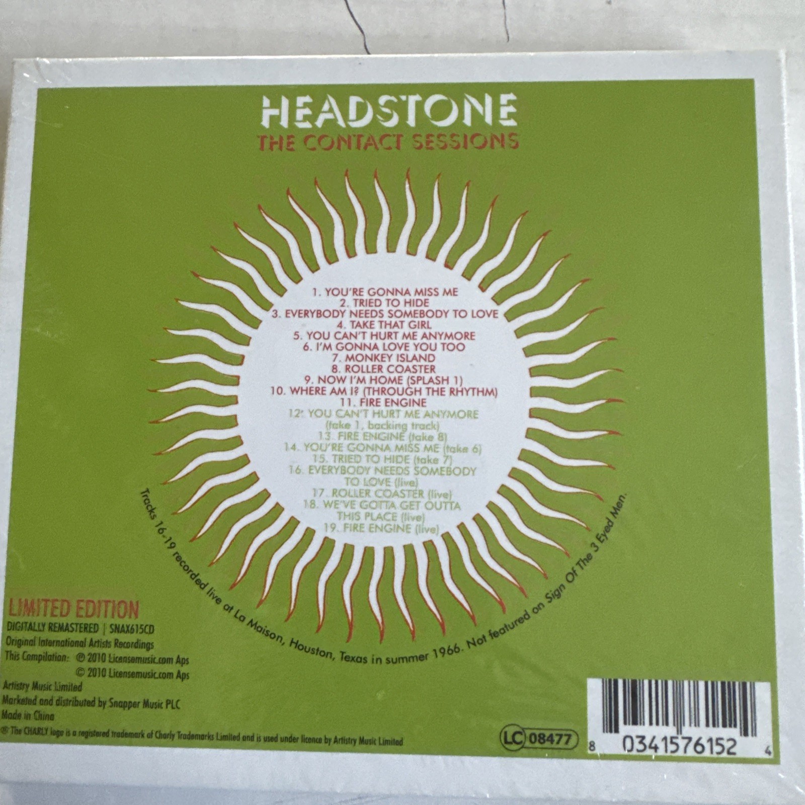 13TH FLOOR ELEVATORS - Headstone : The Contact Sessions (2010 Ltd Ed CD) Sealed