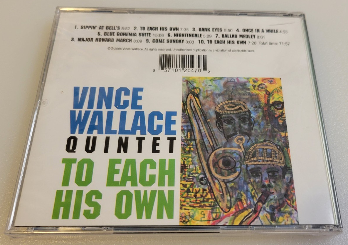 VINCE WALLACE QUINTET: To Each His Own (2006 Private Release) SEALED New JAZZ CD