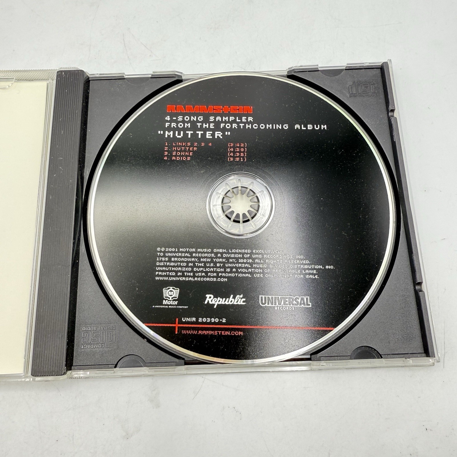 Rammstein: Mutter Promo CD 4-Track Sampler 2001 (UNIR20390-2) OOP