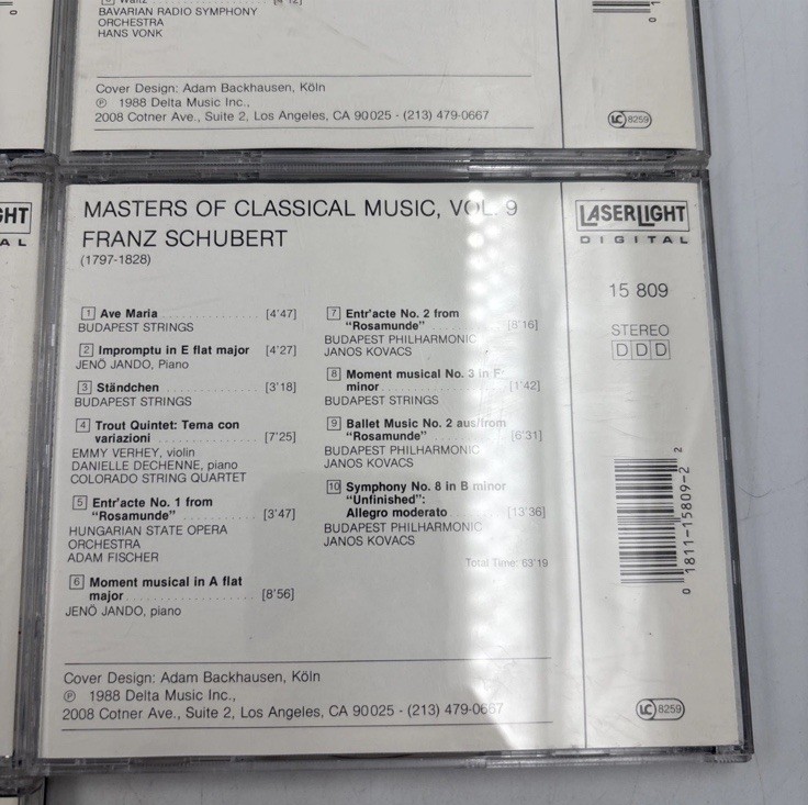 Masters of Classical Music 10 CD Set Complete Laserlight Digital