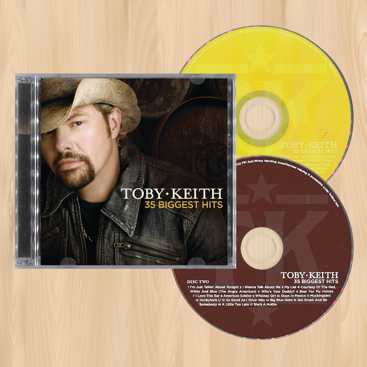 TOBY KEITH 35 Biggest Hits 2CD SET Courtesy of the Red, White, & Blue 0228