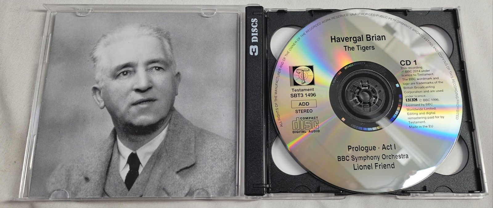 Havergal Brian The Tigers 2014 BBC & Testament x3 Audio CDs w/ Booklet Insert