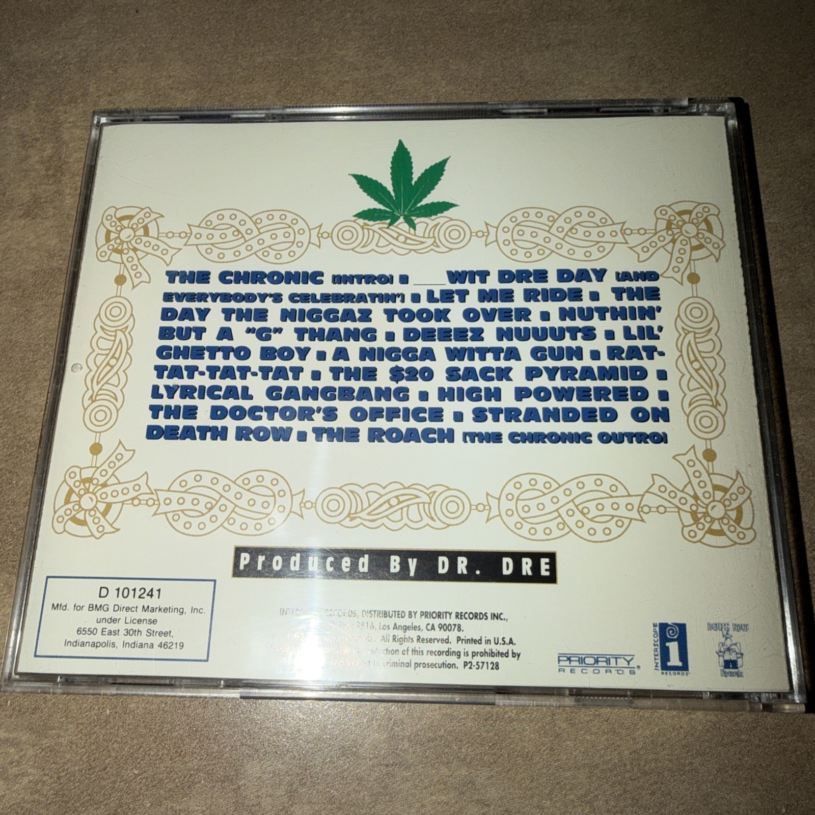 Dr. Dre ‎The Chronic CD Album Rap Hip Hop 1992 Death Row Records Interscope BMG