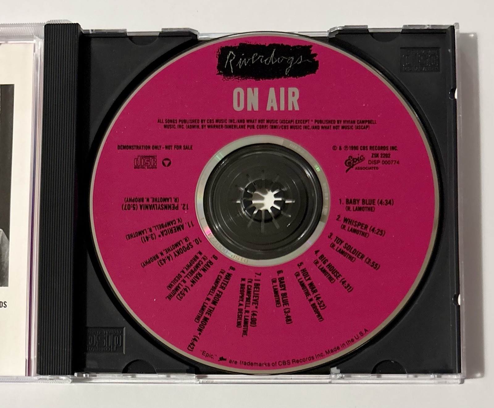 Riverdogs - On Air (Promo CD, 1990) Hard Rock Epic Records