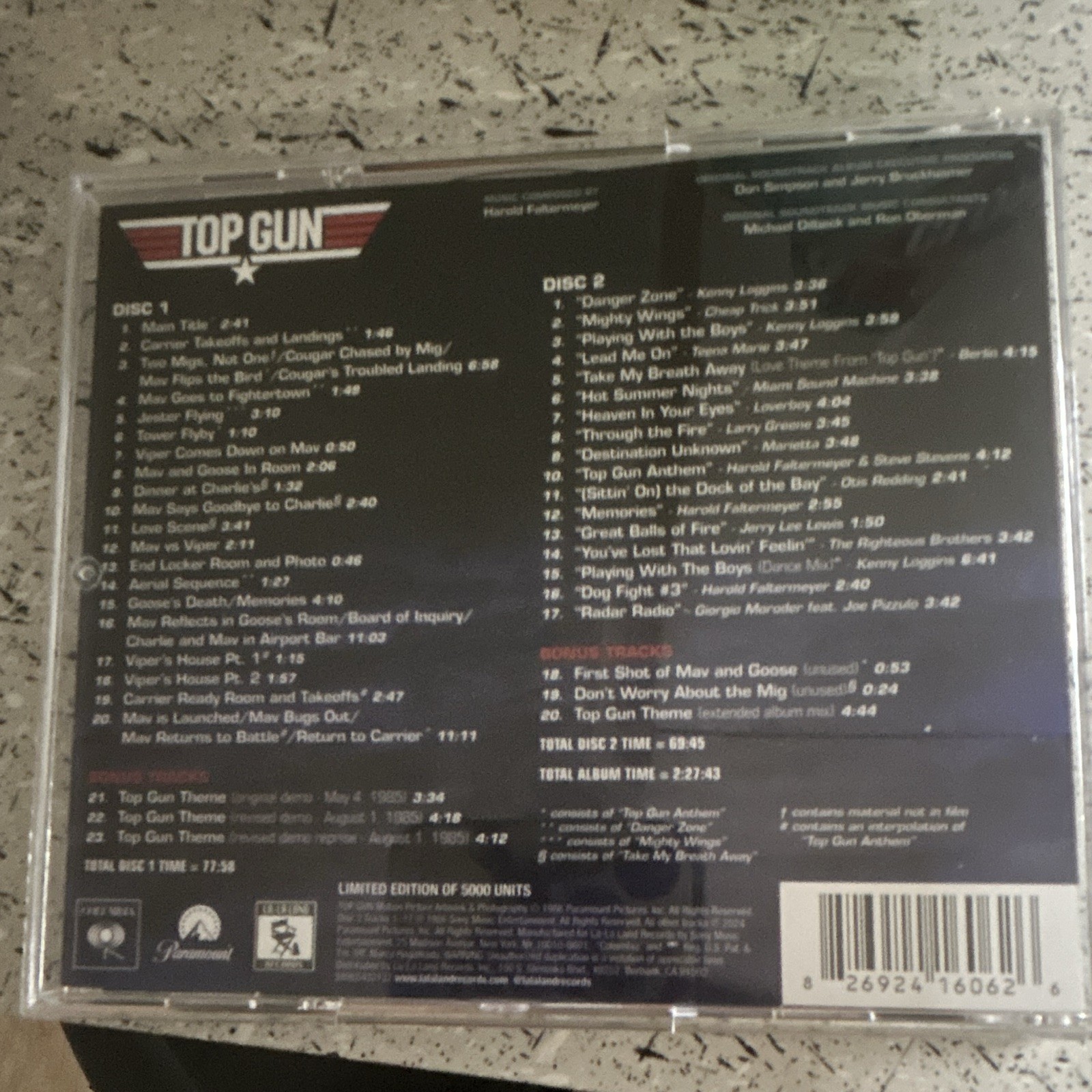 Top Gun Limited Soundtrack Harold Faltermeyer Limited Edition 2-CD