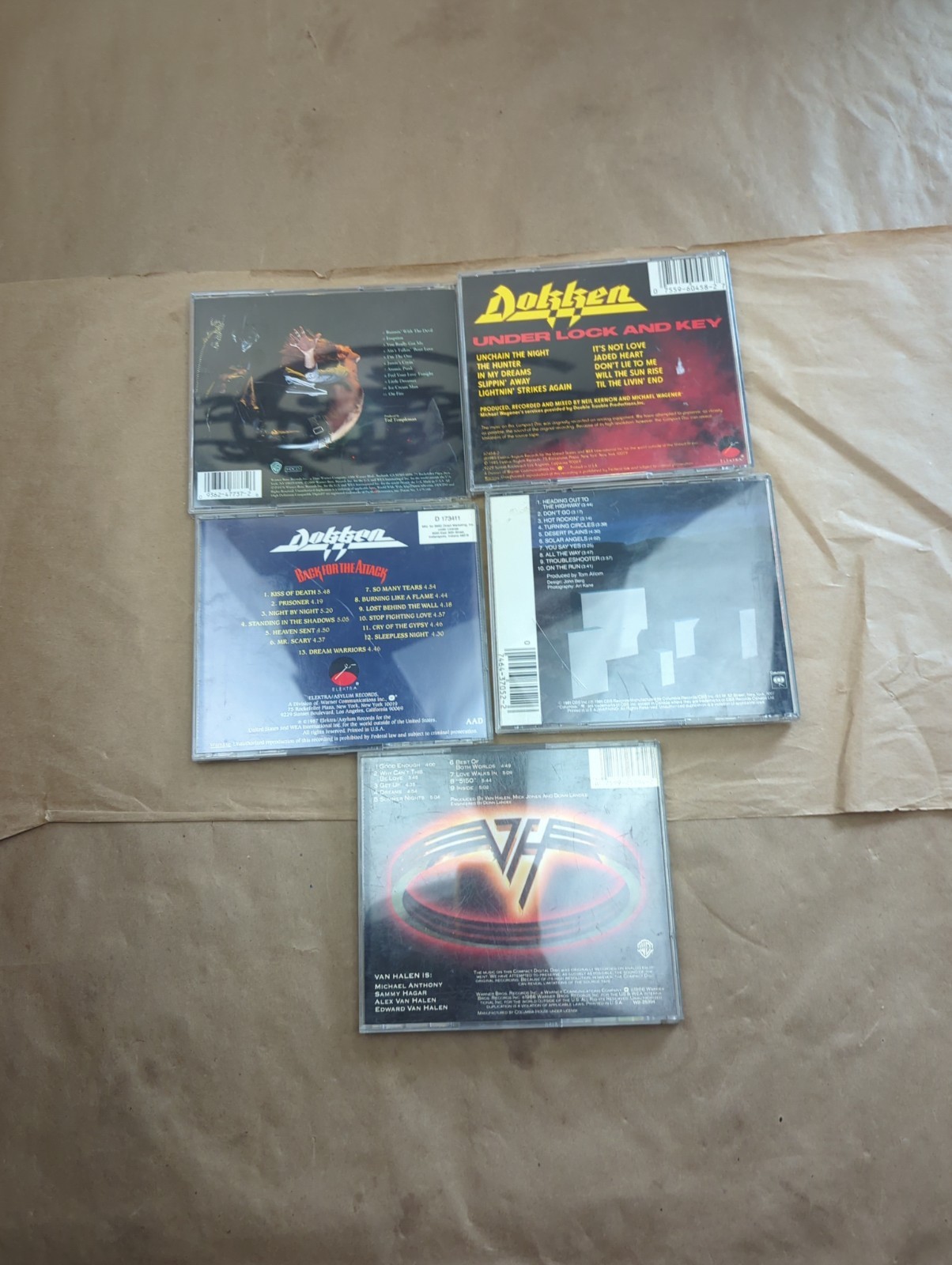 5 CD Lot Van Halen Judas Priest Dokken Hard Rock Heavy Metal 80s Glam Hair
