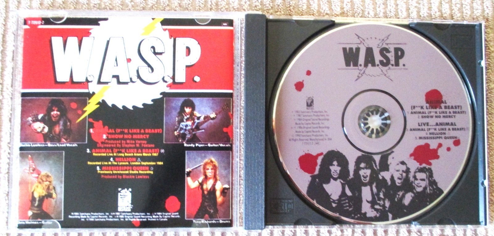 W.A.S.P. – Animal (F**k Like A Beast) / Live... Animal CD 1990 Maxi-Single VG