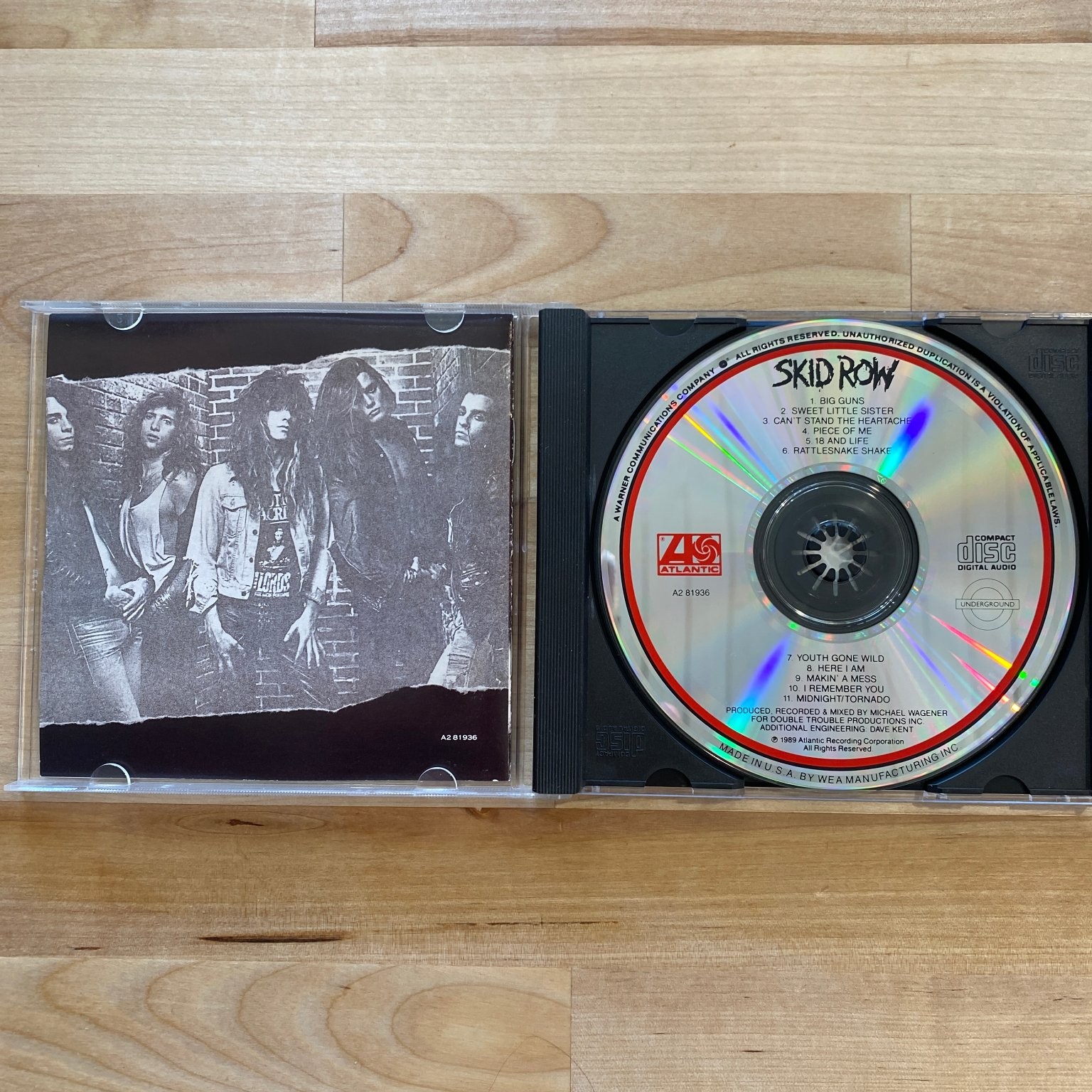 Skid Row – Skid Row CD 1989 Columbia House Club Glam Metal Atlantic AZ 81936
