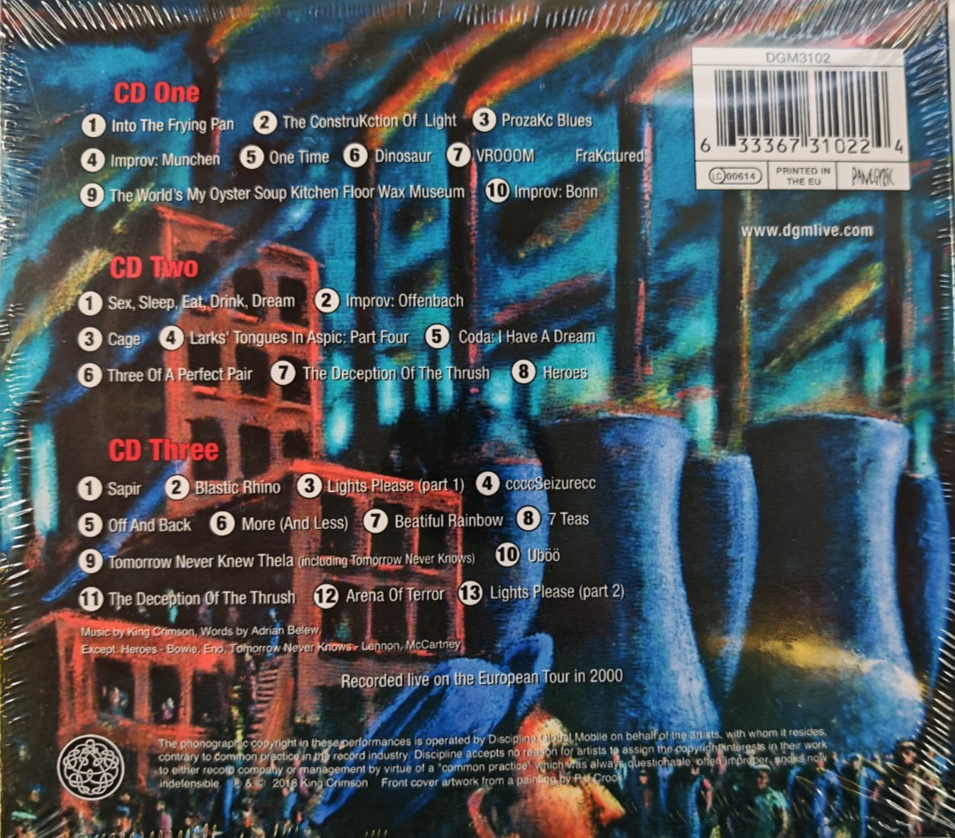 King Crimson Heavy ConstruKction 3 x CD Remastered Reissue 2018 in Digipak