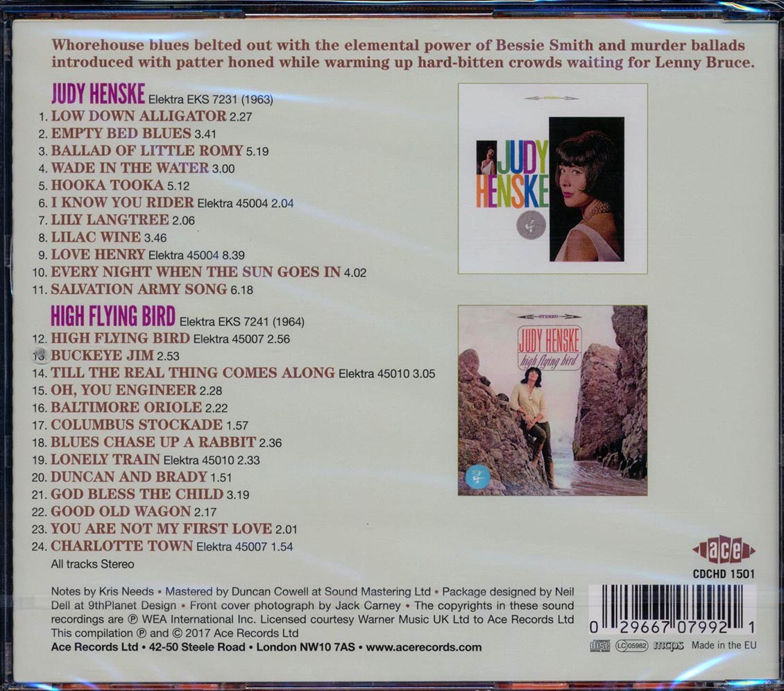 Judy Henske - The Elektra Albums (2 albums on 1 CD) (remastered) [New CD]