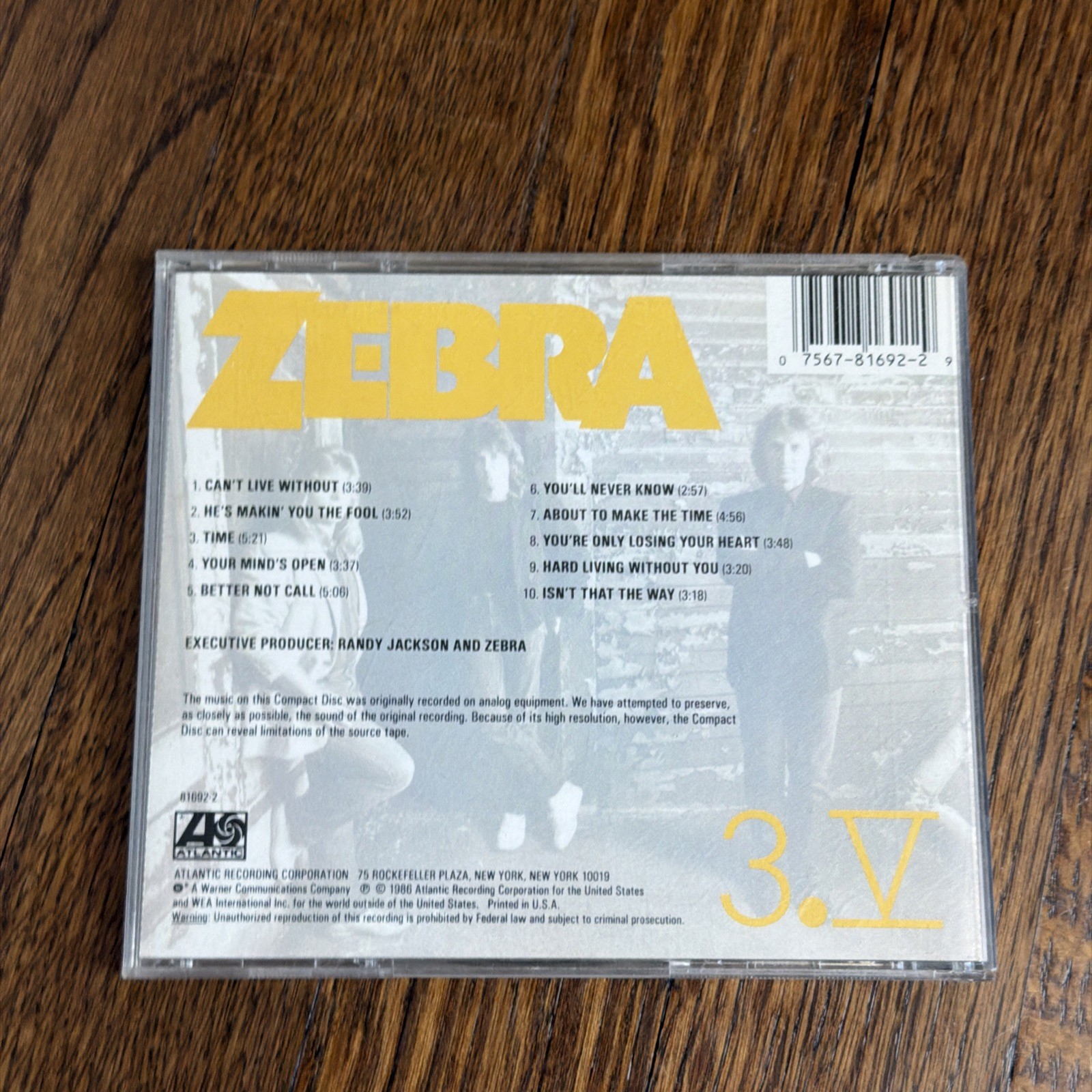 Zebra 3.V CD -Free Shipping after Purchase of 1st CD