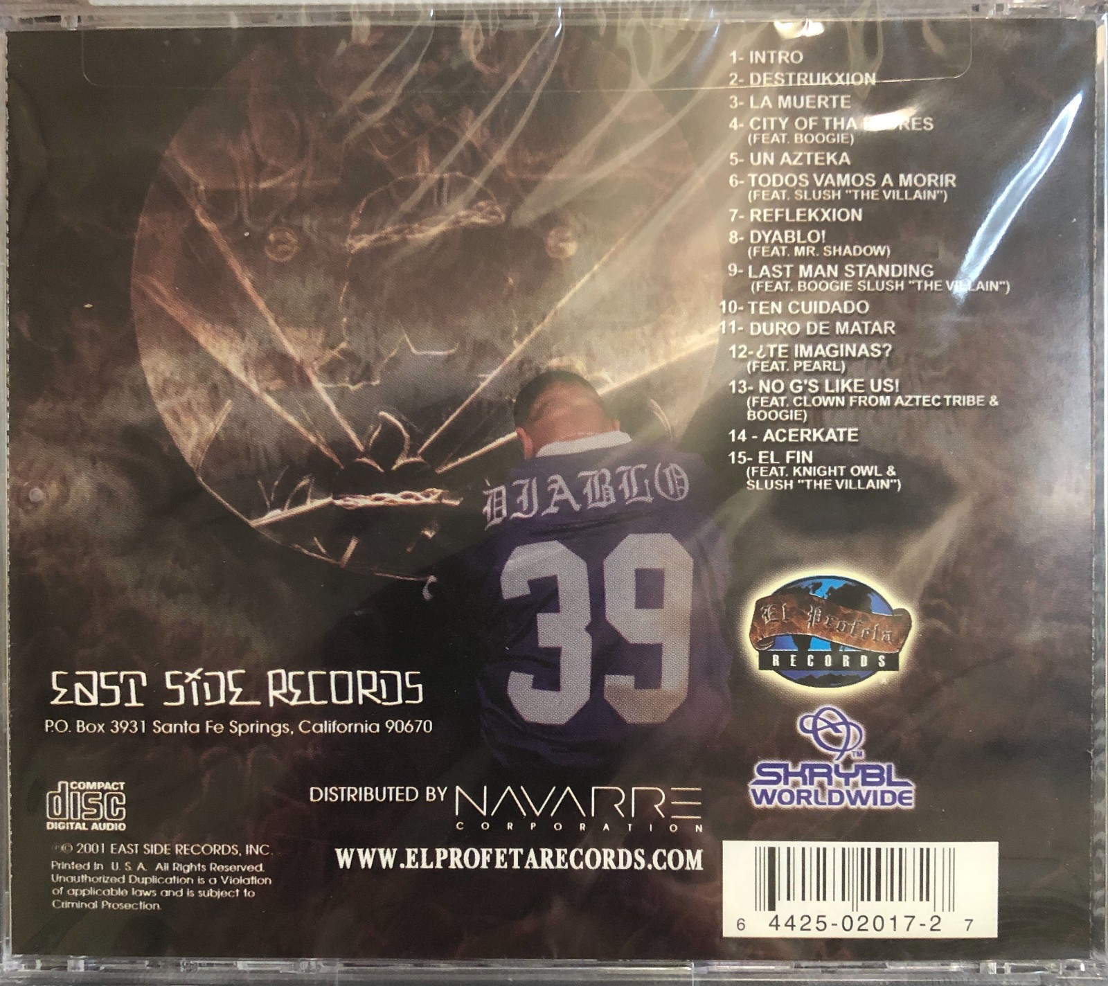 DYABLO - Destrukxion (Factory Sealed CD, 2001) East Side Records