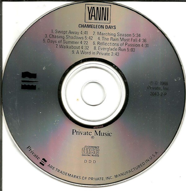 Yanni - Chameleon Days - (CD, Album) (Very Good Plus (VG+))