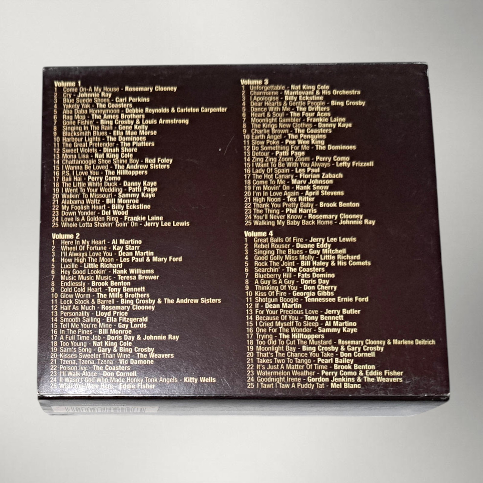 50's 100 Hits 4 CD set, in original sleeve and housed in individual jewel cases.