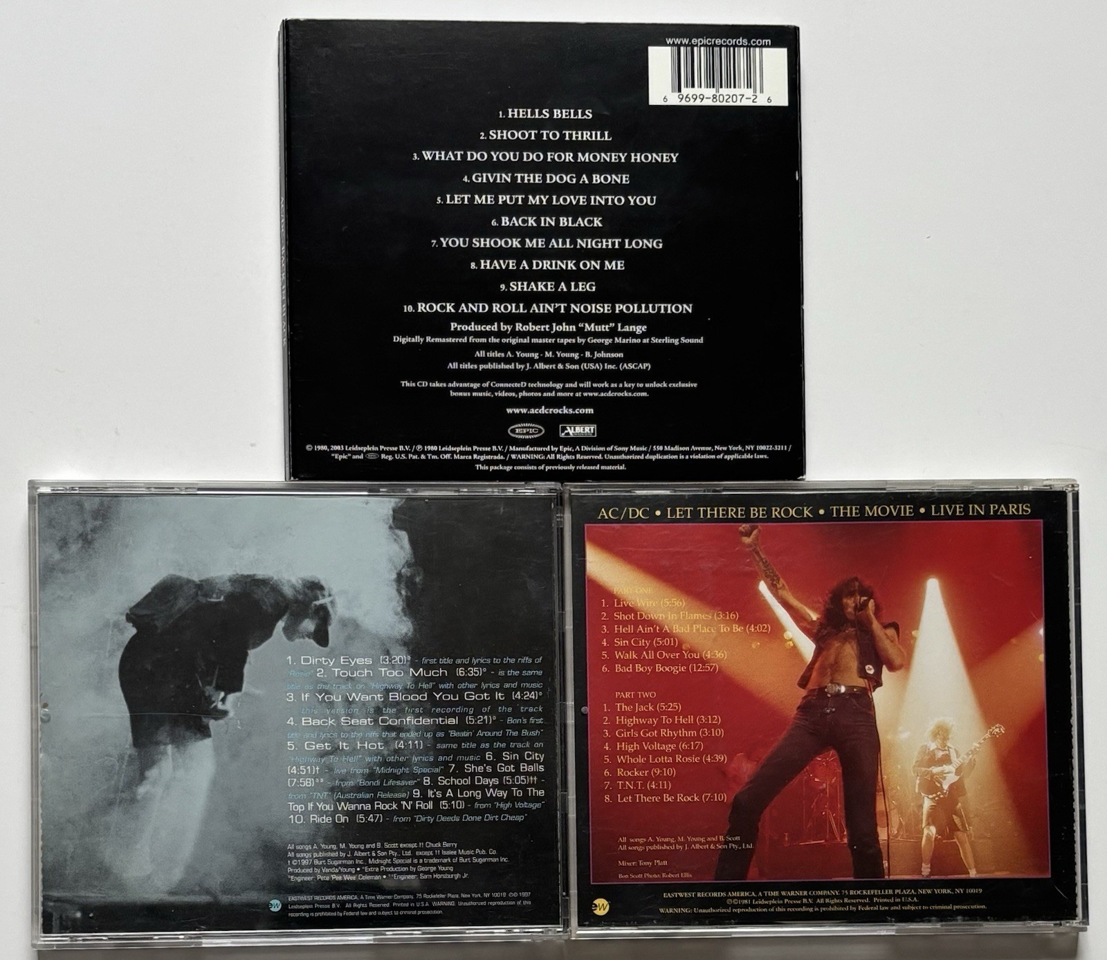 AC/DC CD Lot Let There Be Rock Live Paris (2-Disc) Bonfire VOLTS Back in Black