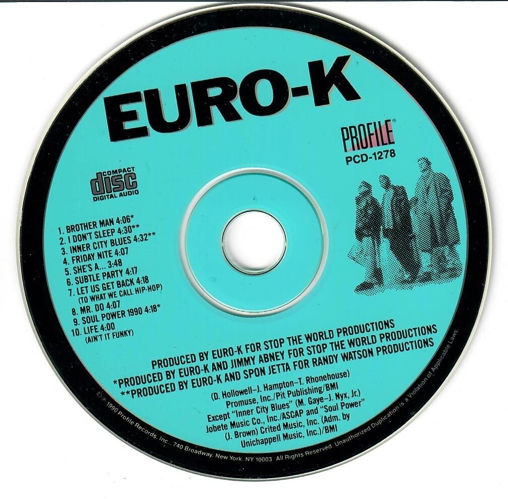 EURO-K Self Titled CD 1990 Profile SPON JETTA DARYL DEBARGE Original Release