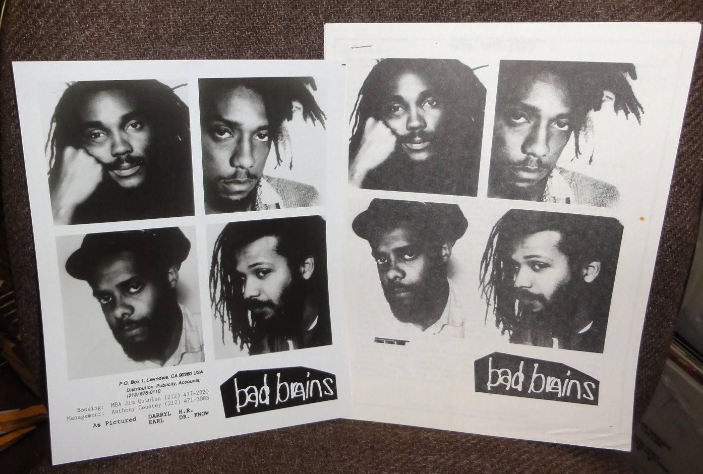 PRESS KIT -BAD BRAINS--PUNK~HARDCORE
