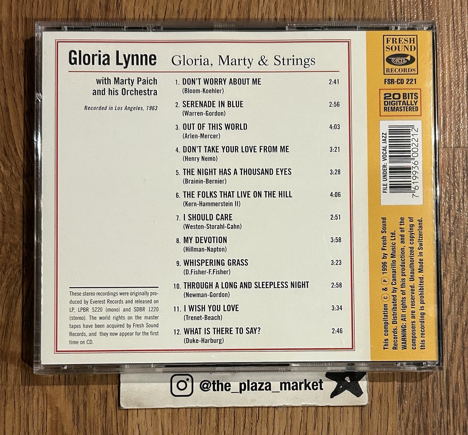 Gloria Lynne Gloria Marty and Strings CD Marty Paich music