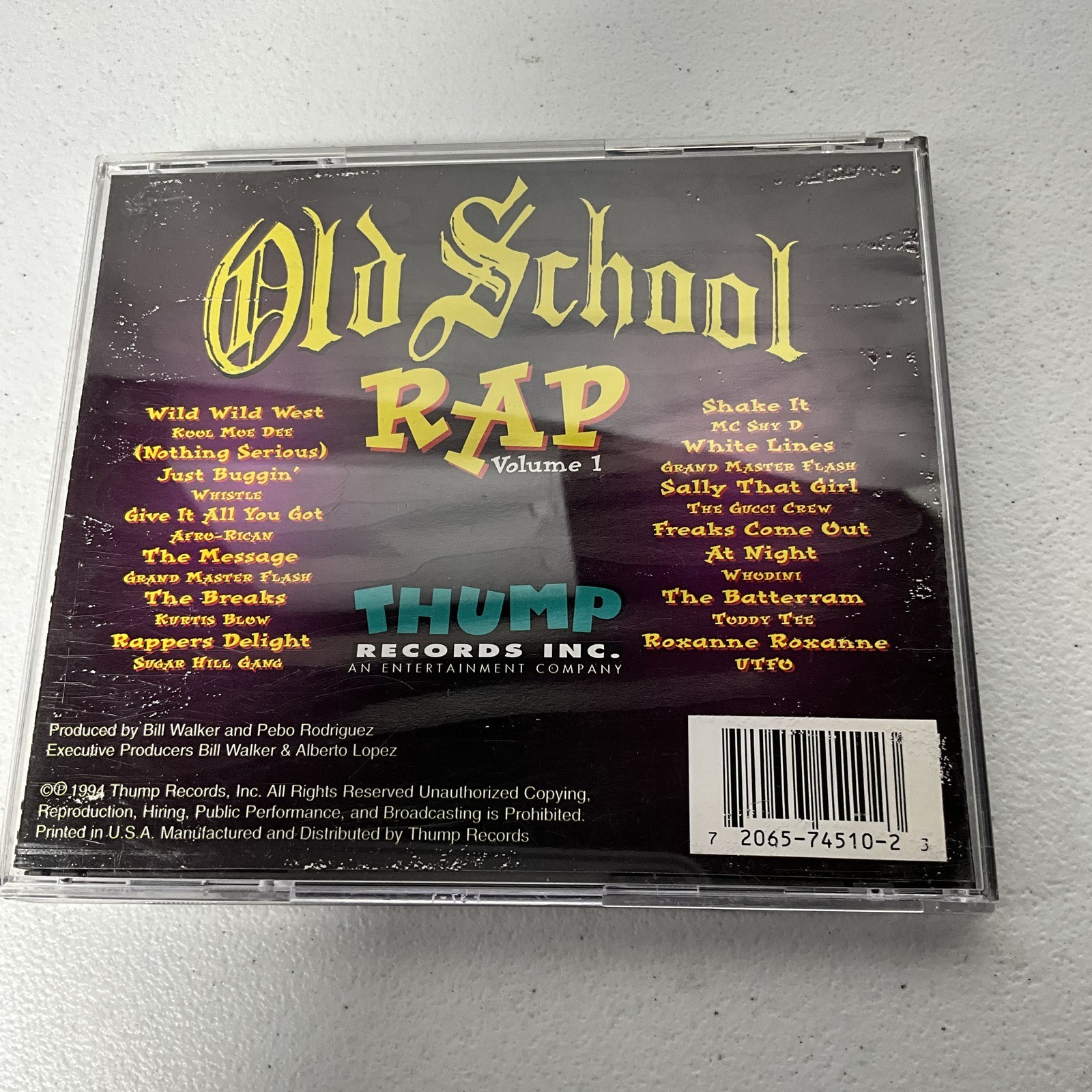 Old School Rap Volume 1 CD Thump Records THCD4510 1994 Compilation Hip Hop