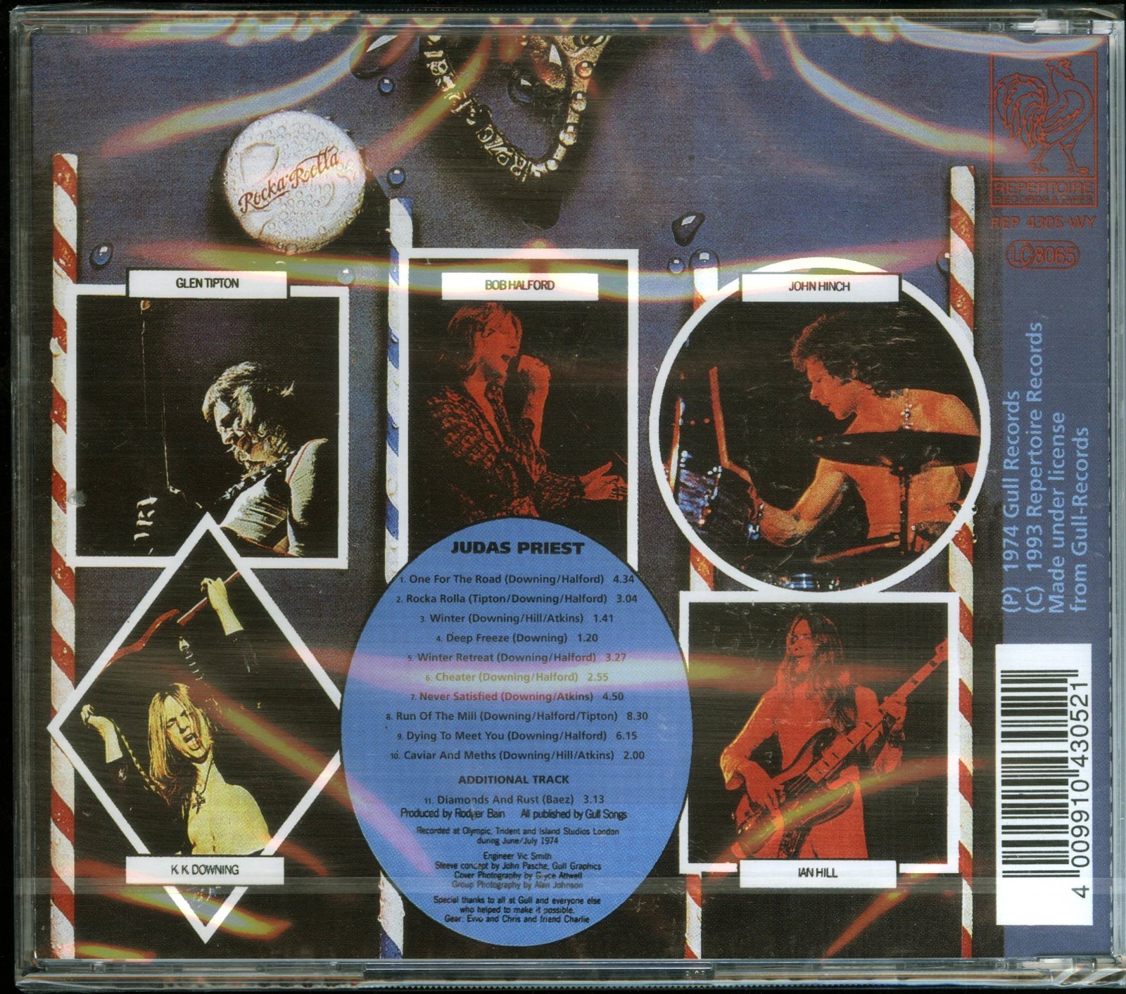 Judas Priest Rocka Rolla bottle Cap Cover CD new jewel case Coca Cola coke